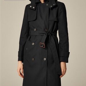 J. Crew New Icon Trench Coat black sz 2 Like New EUC